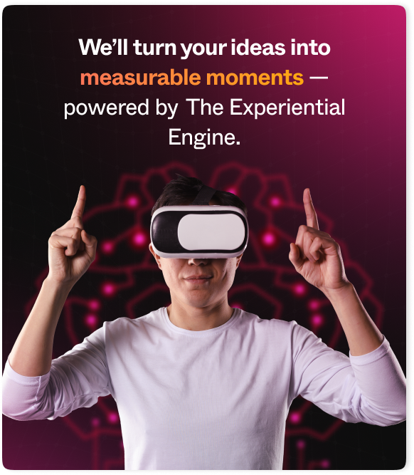 Person exploring a virtual reality experience